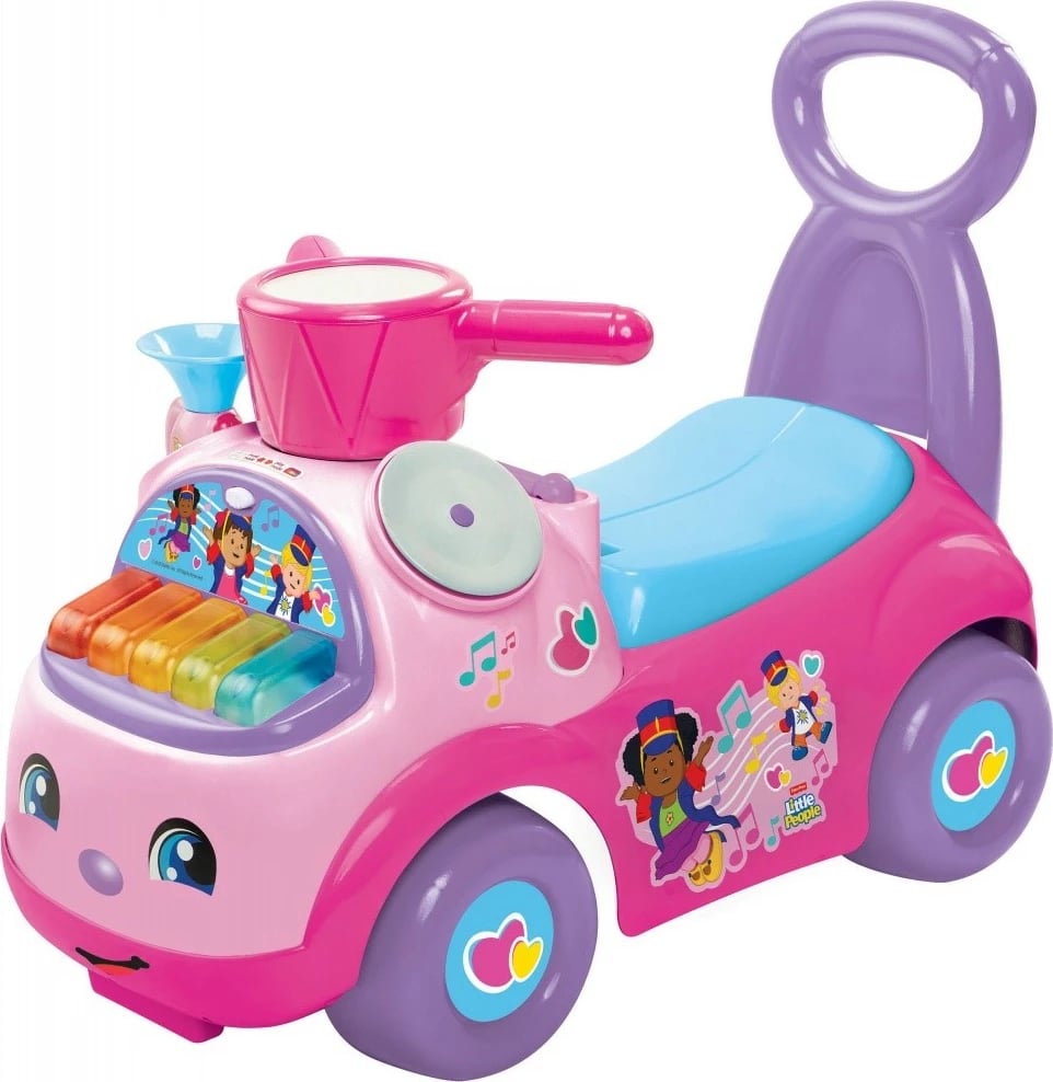 Lodër ride-on Pulio Fisher Price Musical Parade, për vajza, me muzikë, rozë/vjollcë