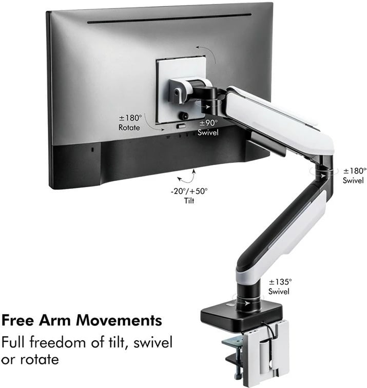 Mbajtës monitori LogiLink BP0162, për tavolinë, për 17-49 inç, ngjyrë e bardhë/zezë