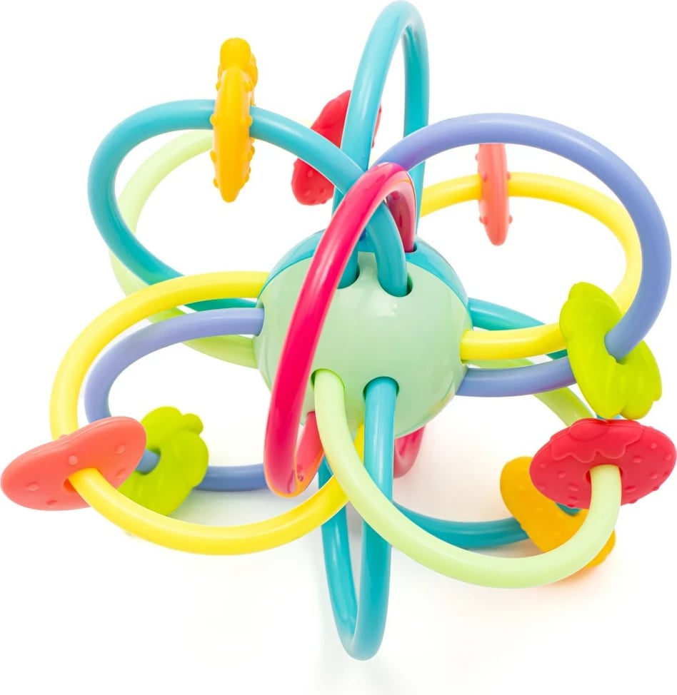 Dhembëzues silikon-plastik me zile, BABY MIX, sterilizim 100°C, multingjyrësh