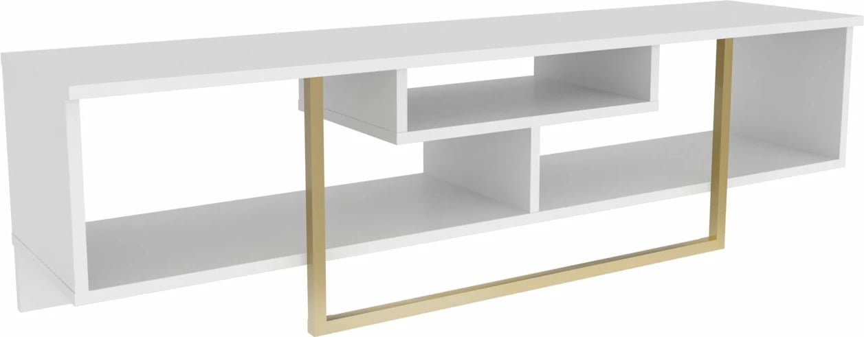 Komodë TV Hanah Home, Asal 150, e bardhë, ari