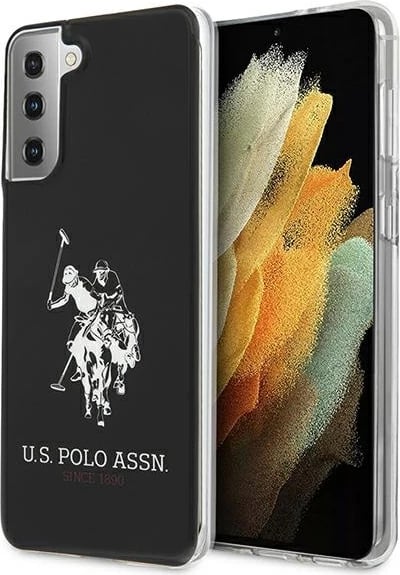 Mbështjellës U.S. Polo Assn. USHCS21MTPUHRBK për Samsung Galaxy S21+, Shiny Big Logo, i zi