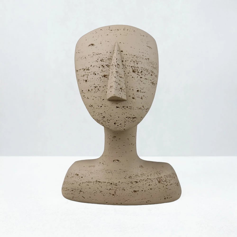 Dekor fytyre AURA I, rrëshirë, ngjyrë kafe e çelët, 19x14x26cm