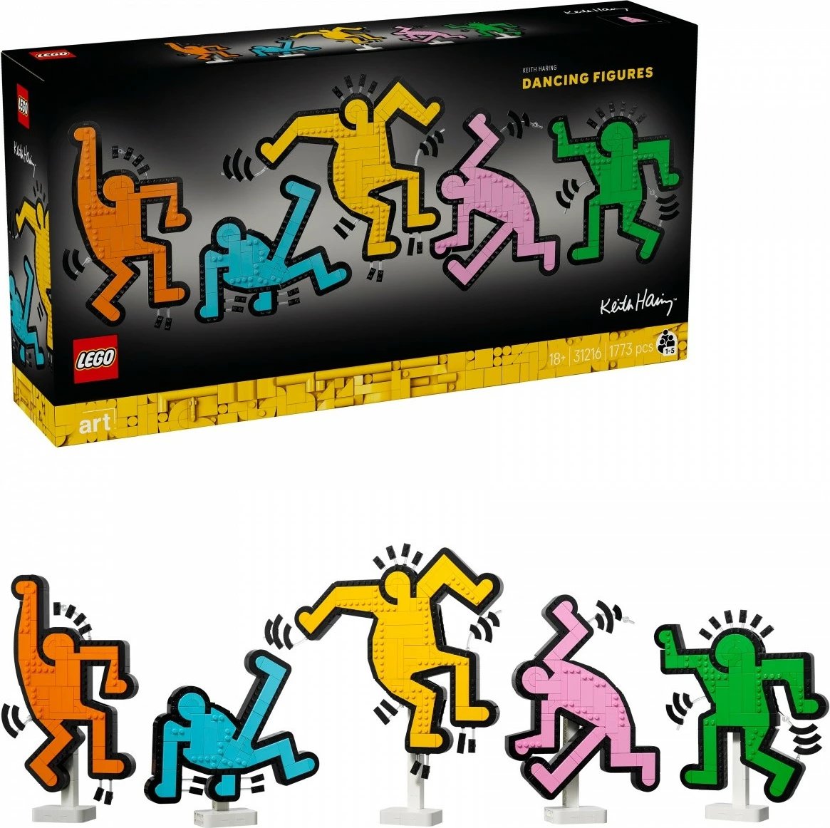 Set ndërtimi LEGO Art 31216 Keith Haring Dancing Figures, 1773 pjesë, shumëngjyrësh