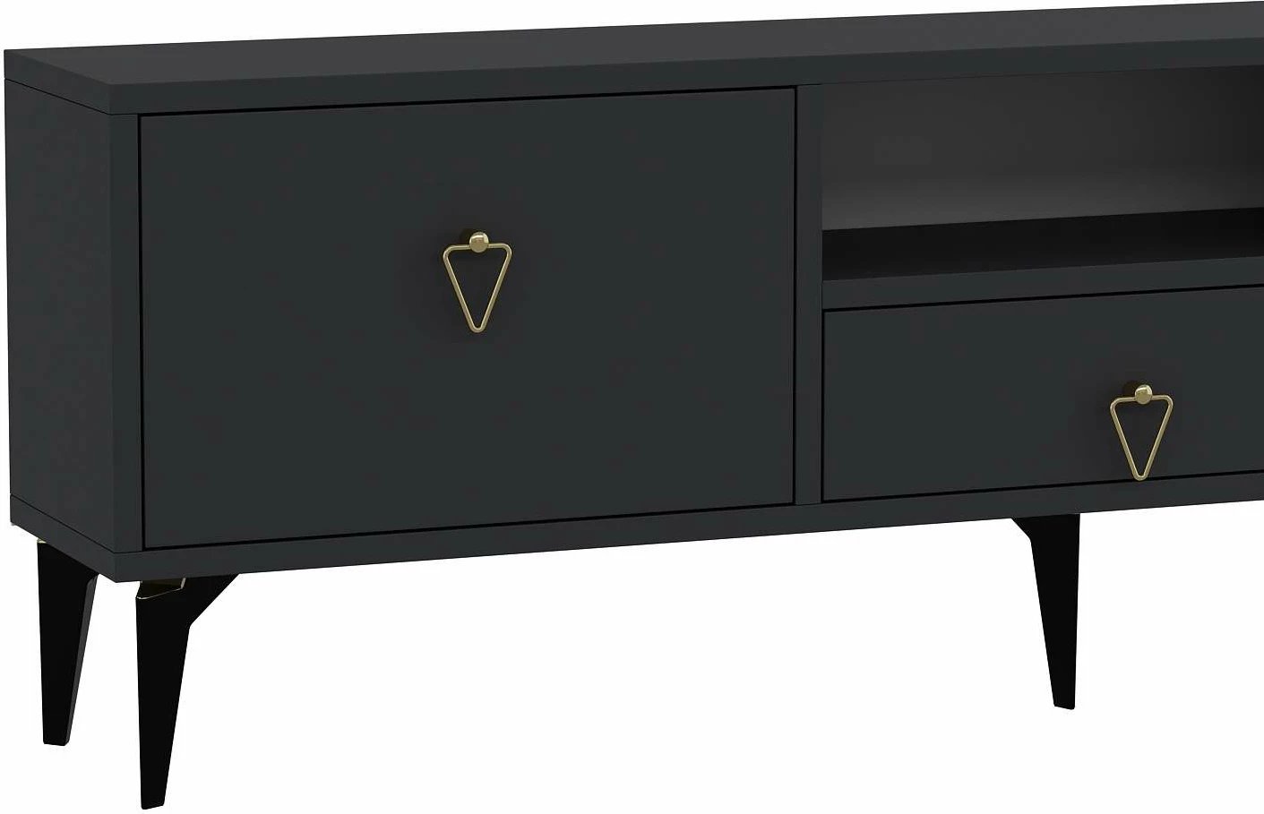 Komodë TV Skye Decor, 1302-DROP-1, antracit, ari