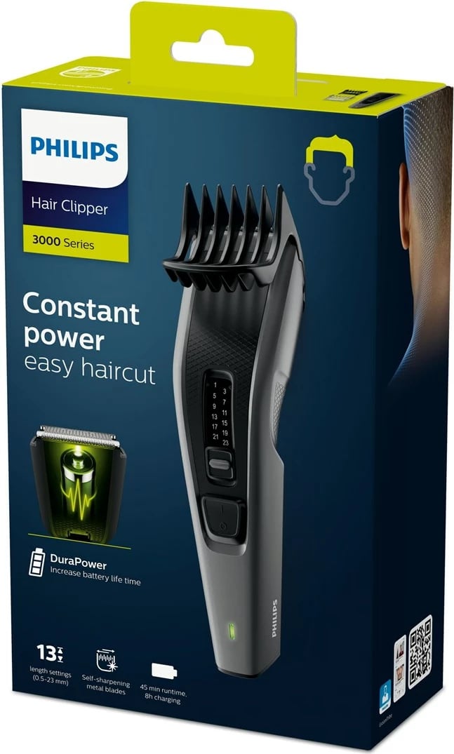 Makinë rroje elektrike Philips, Seria 3000 HC3525/15, e hirtë / zezë