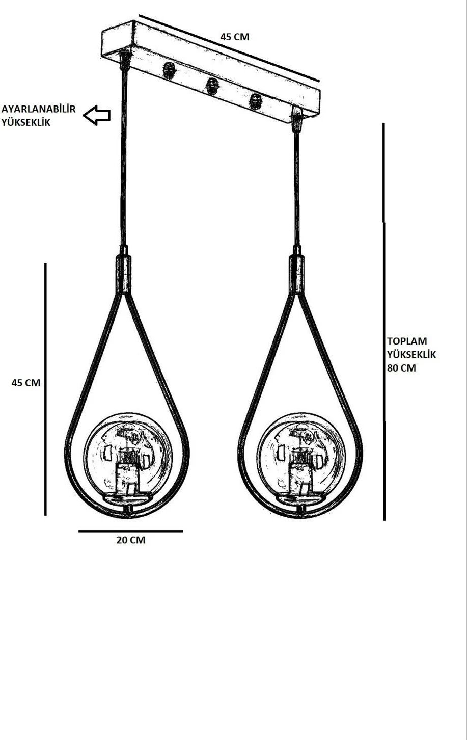 Llambë varëse industriale Opviq, 8493-5, e zezë
