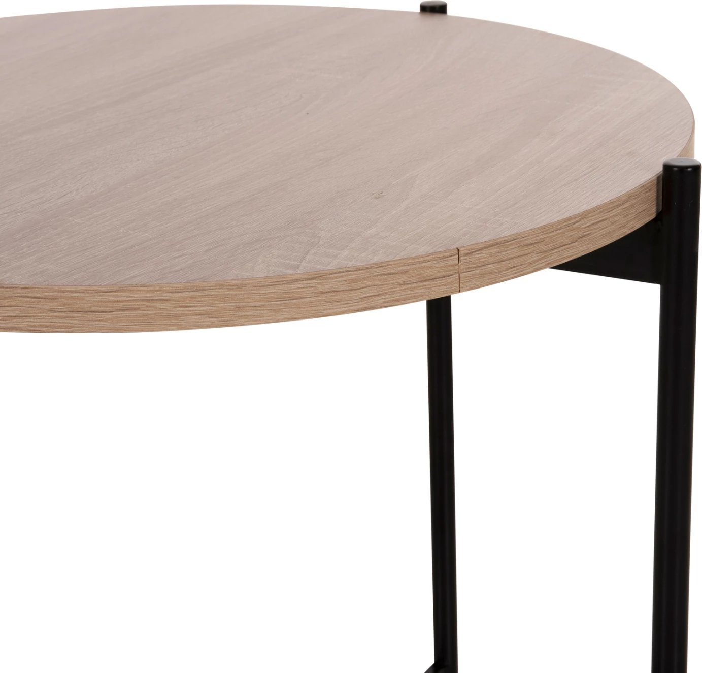 Tavolinë anësore FH9589.03 MDF SONOMA-Bazë metalike e zezë Φ50x55Hcm