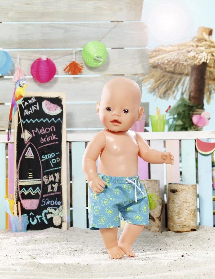 Pantallona të shkurtra plazhi për kukull Baby Born, Zapf, aksesor, shumëngjyrëshe
