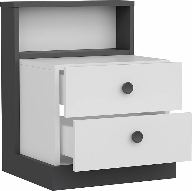 Set mobiljesh për dhomë gjumi, Skye Decor, e bardhë, antracit