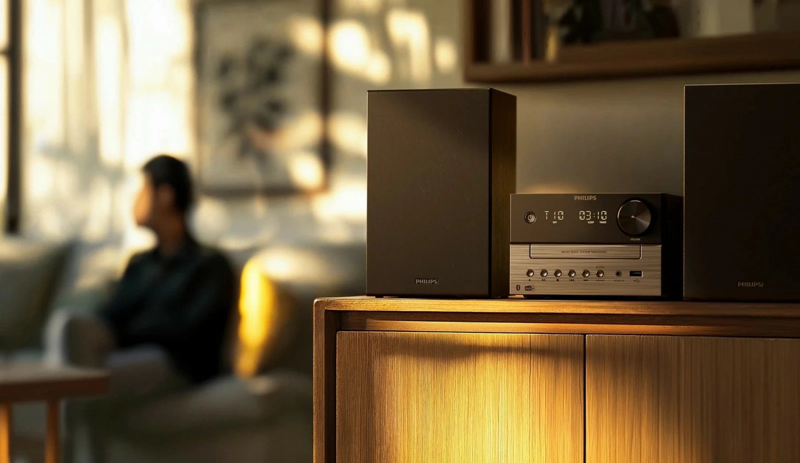 Mikrosistem HiFi, Philips, TAM3505M2/12, CD, Bluetooth 5.4 me Auracast, DAB+/FM, USB, 20 W, e zezë