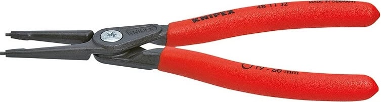Knipex circlip klesta 48 11 J0, 140mm, krom-vanadium, dorezë plastike, e kuqe