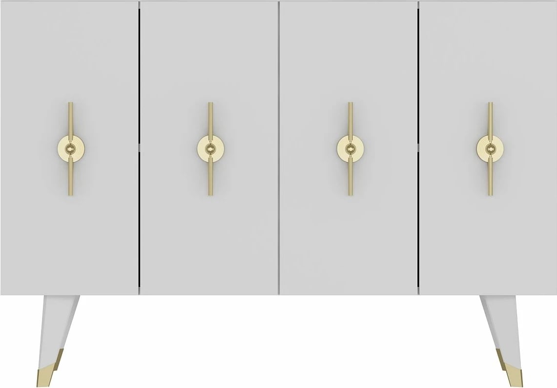 Konsolë Skye Decor, Quart Ramada, ngjyrë ari dhe e bardhë