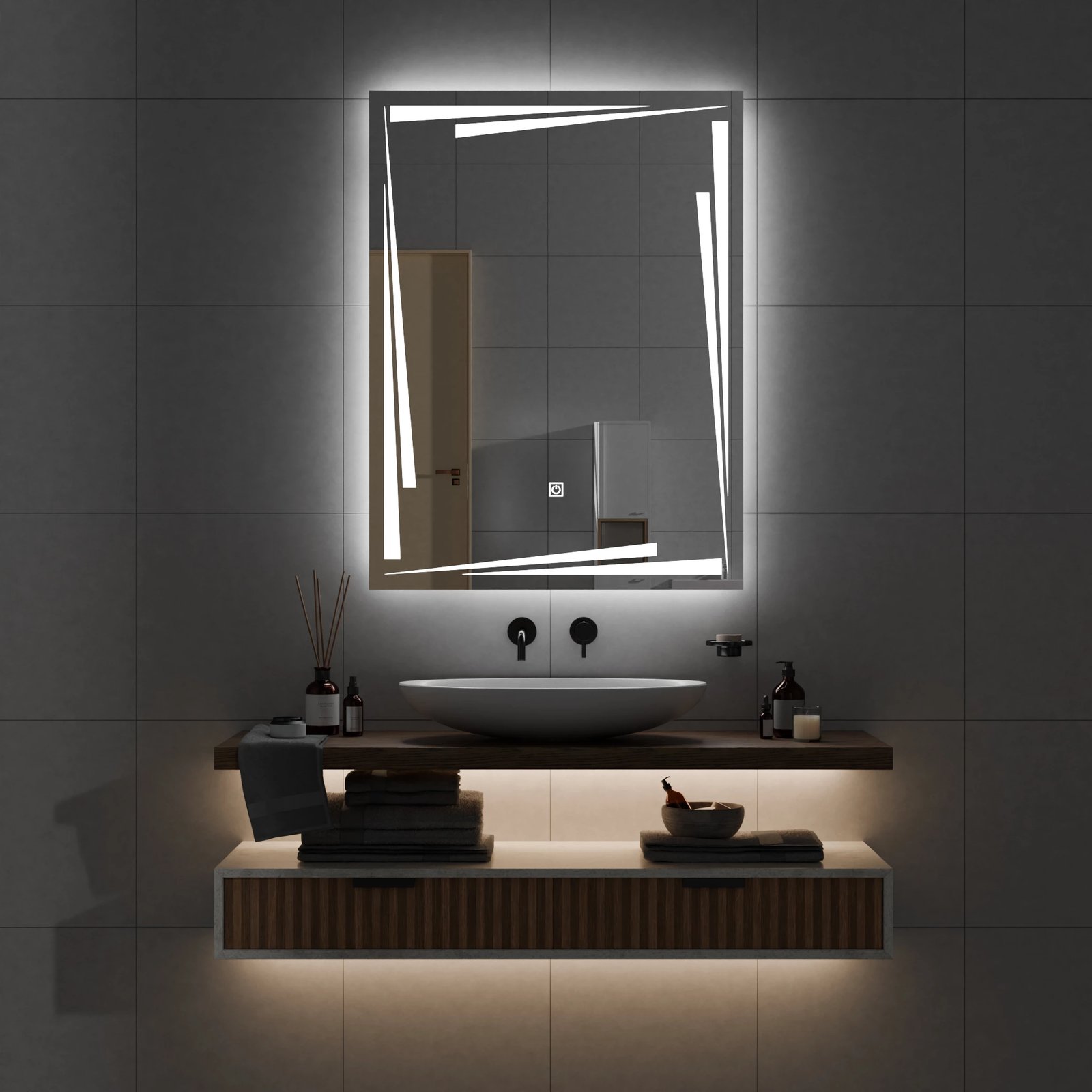 Pasqyre per banjo me LED , Pasqyre me ndriqim Modeli Wormhole