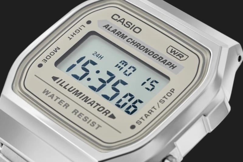 Orë dore për meshkuj CASIO, vintage, argjend