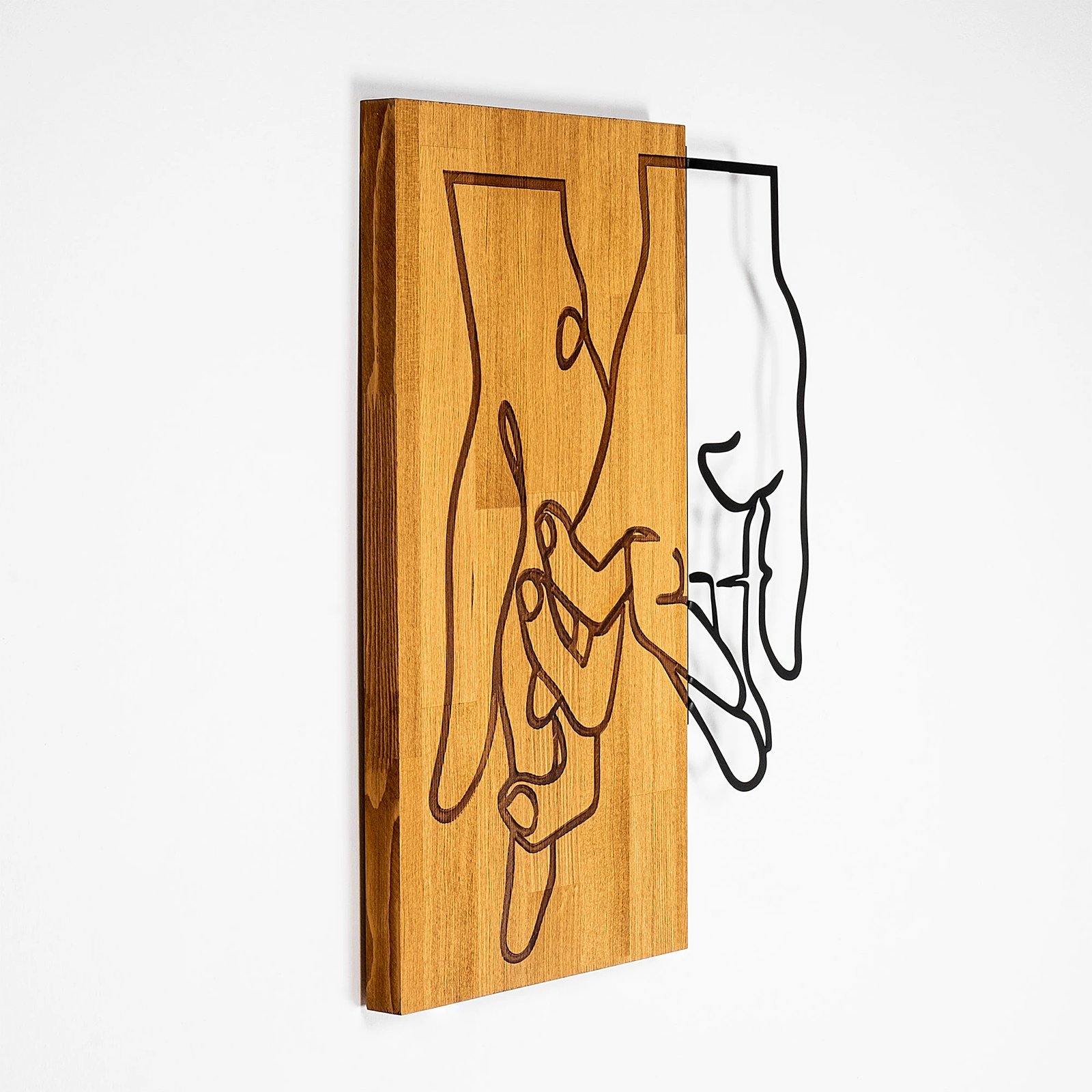 Aksesor dekorativ muri, dru dhe metal, ngjyrë arre dhe e zezë, Wallity MA-279, 45x58cm