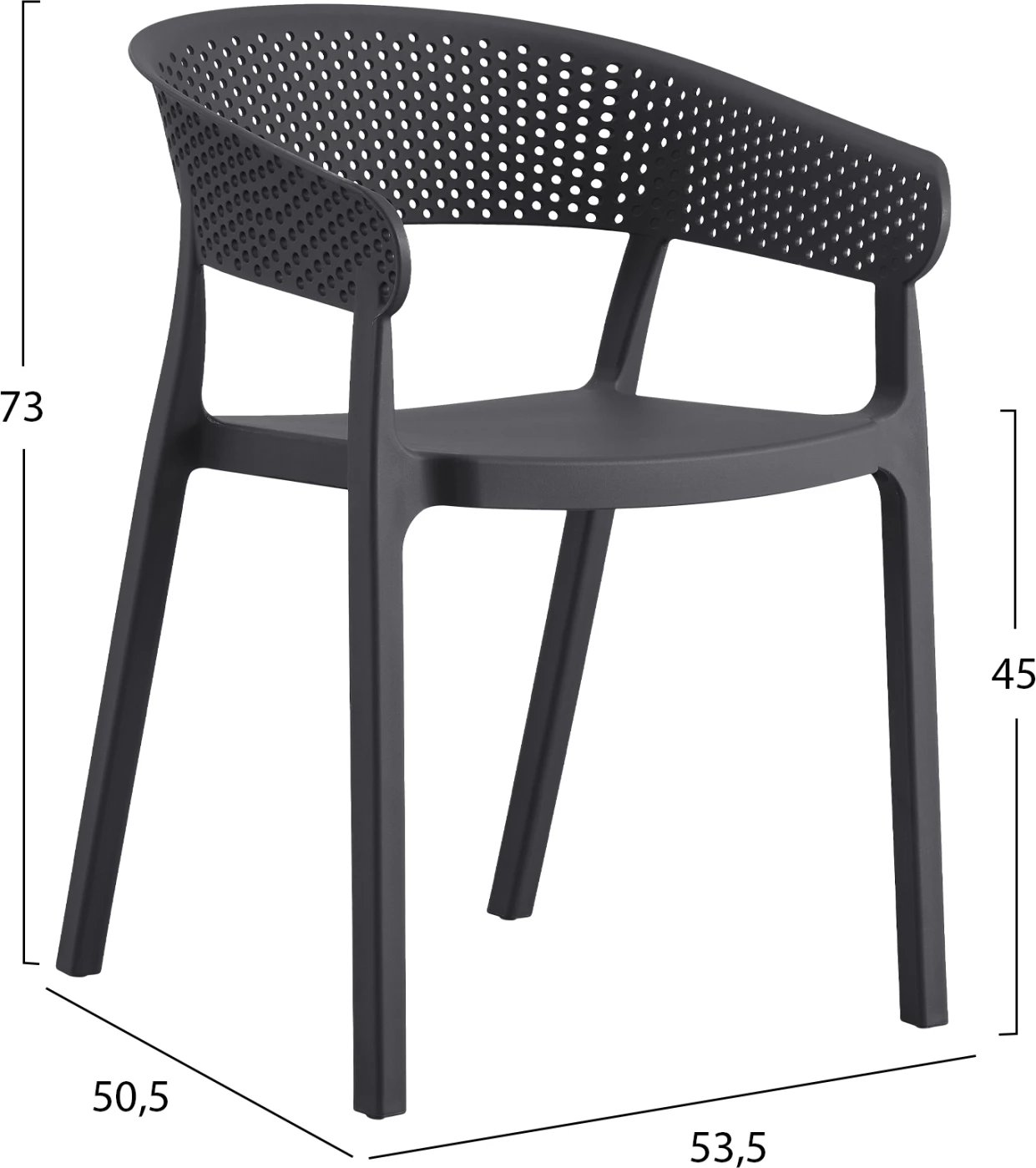 Karrige polipropileni gri, FH5941.10, 53.5x50.5x73H cm