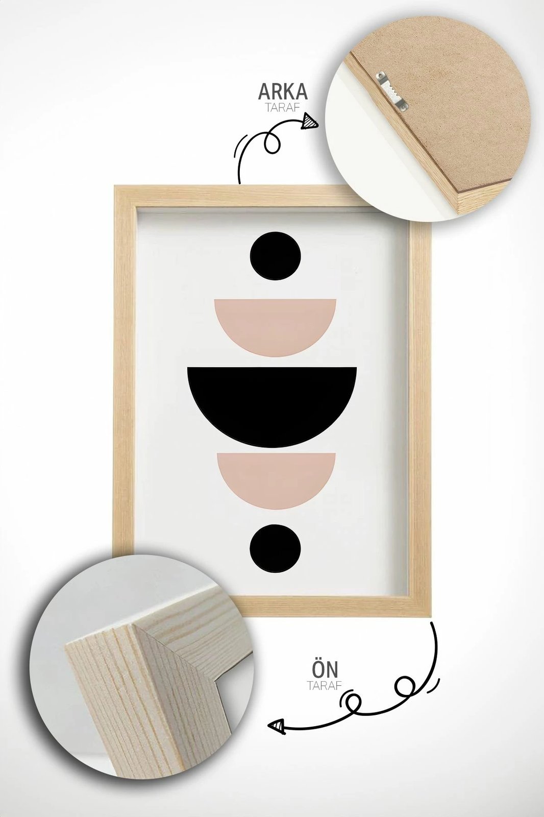 Pikturë dekorative me kornizë (3 copë), Wallity, Artvmodel12-Ahsap