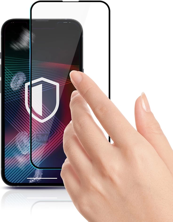 Xham i temperuar 3mk HardGlass Lite për iPhone 14 Plus / 13 Pro Max, 9H, i zi
