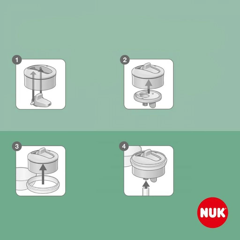 Shishe për fëmijë 2‑në‑1 NUK Mini-Me Flip Frozen, 450 ml, 12+ m, BPA-free, rozë