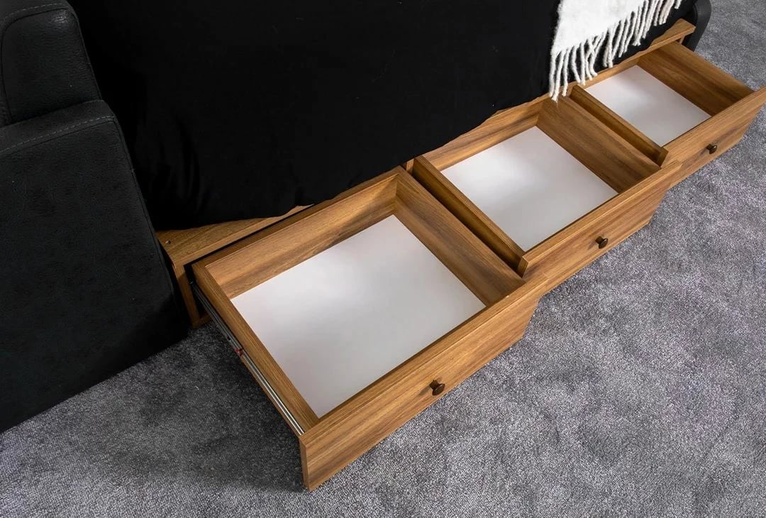 Krevat dopio Nina Smart, ngjyrë gri, Skye Decor