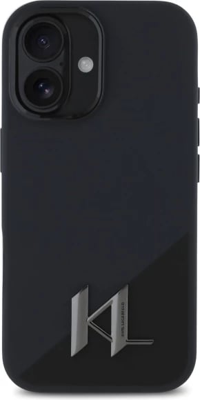 Mbështjellës Karl Lagerfeld Silicone Shadow Metal Initial MagSafe për iPhone 16, Zi
