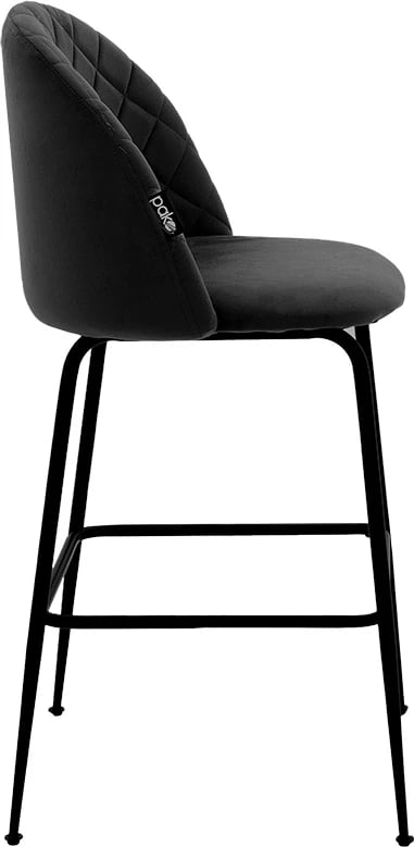 Karrige për bar Kudos, këmbë metalike të zeza-velvet i zi