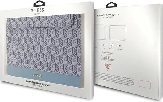 Mbështjellës laptopi Guess GCube Stripe, 14", Blu