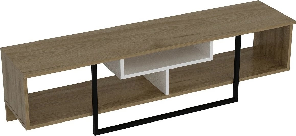 Komodë TV Hanah Home, Asal (150), ngjyrë lis, e bardhë, e zezë