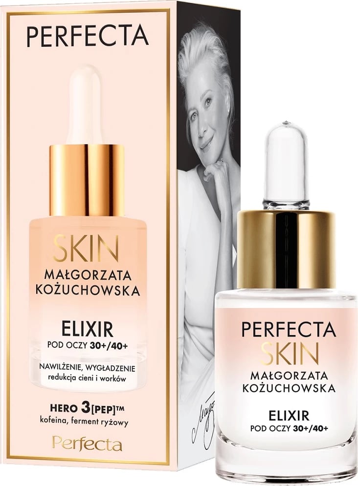 Eliksir për sy për femra Perfecta Małgorzata Kożuchowska Skin Moisturizing and Smoothing Eye Elixir 30+/40+, 15ml