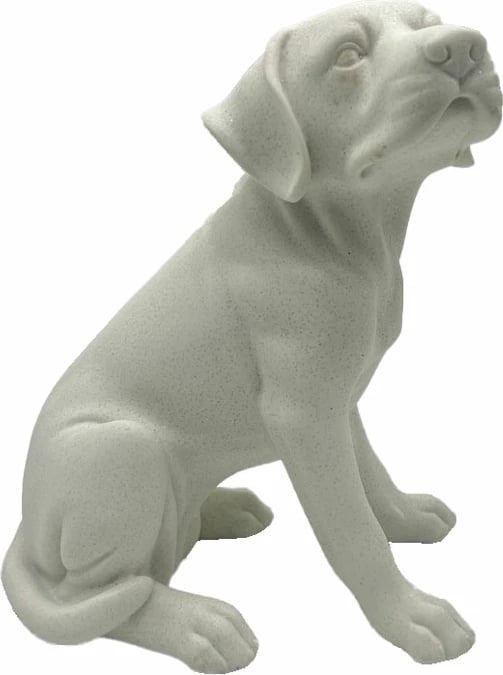 Dekor qen Boris, i bardhë, polirezine, 24x18x29cm