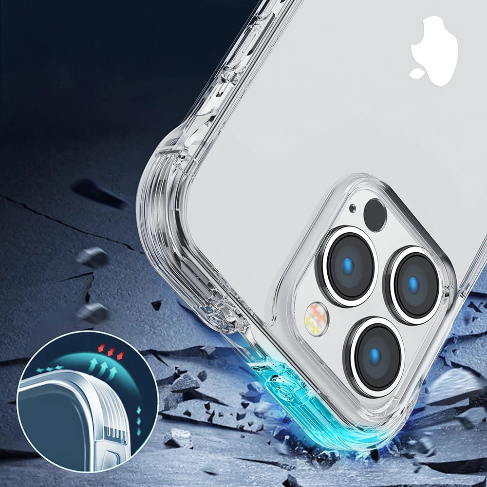 Mbështjellës Joyroom Defender Series JR-14H1 për iPhone 14, me mbajtëse, Transparent