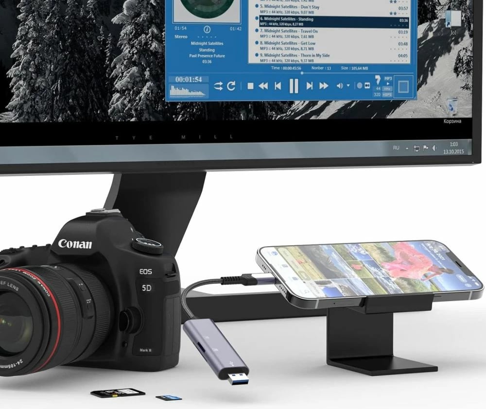 Lexues kartelash Tech-Protect UltraBoost, SD/microSD, USB-A/Lightning, Gri