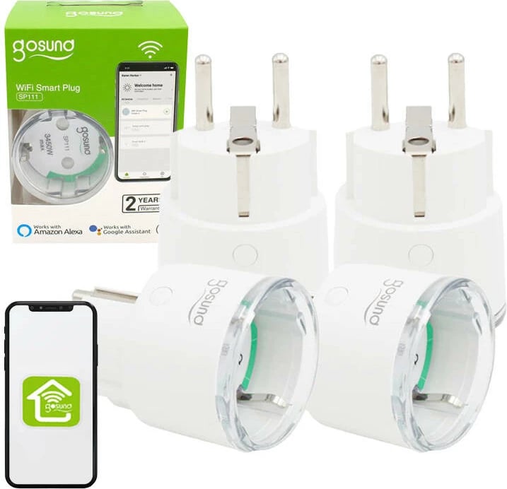 Prizë e mençur WiFi Gosund SP111, 3680W, 16A, set 4 copë, e bardhë