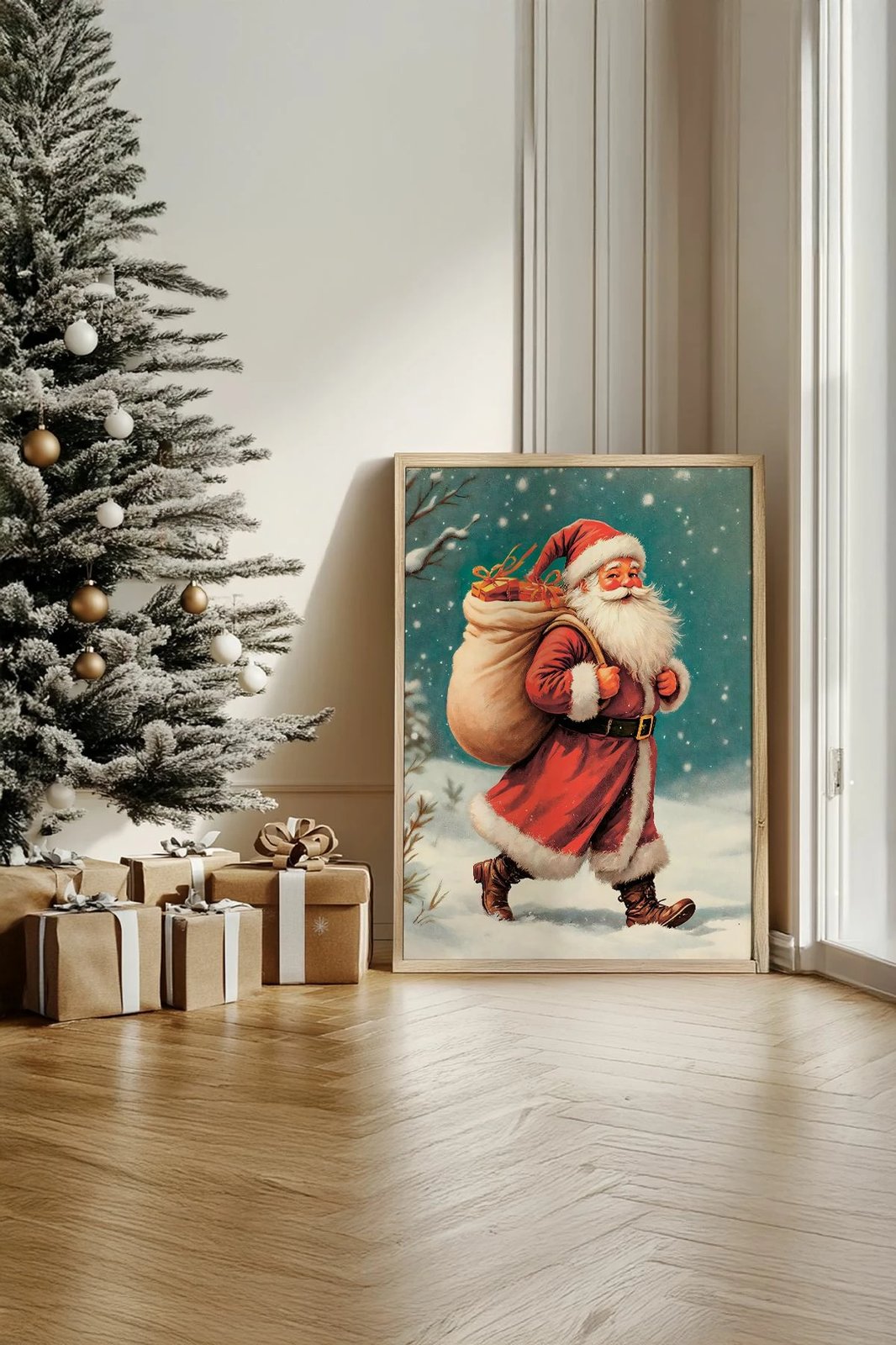 Pikturë dekorative me kornizë, shumëngjyrëshe, Wallity, Nwyearsngmdl4, 33x48 cm