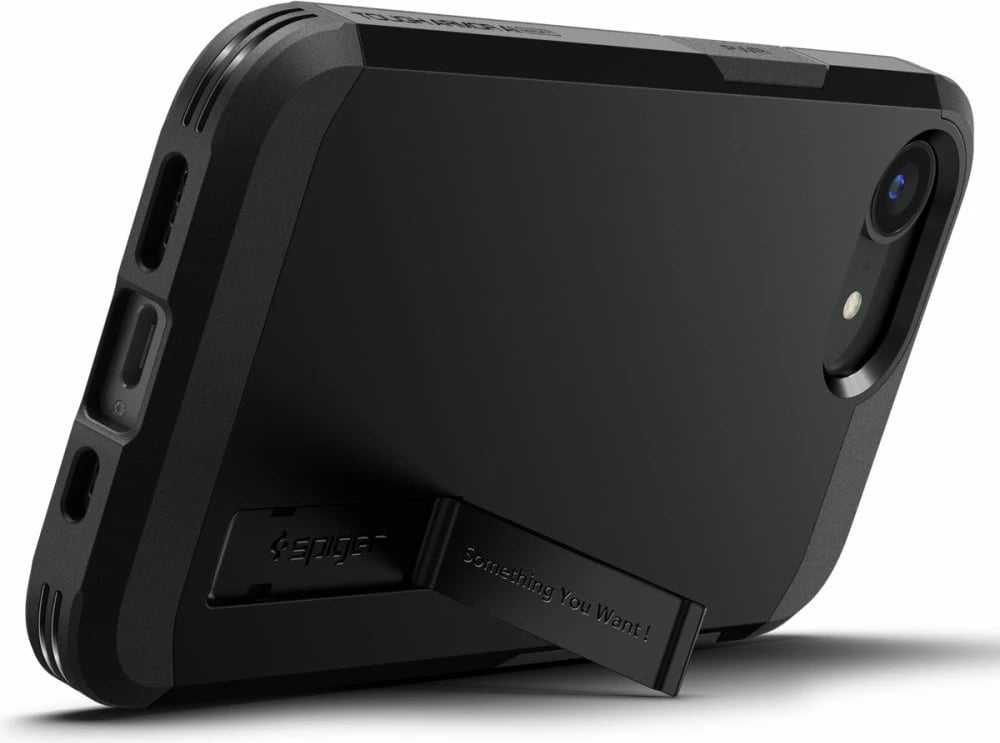 Mbështjellës Spigen Tough Armor MagSafe për iPhone 16e, me këmbë, Zi