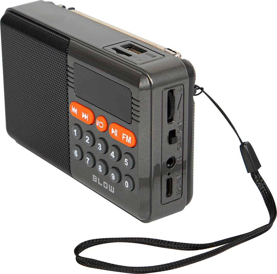 Radio portativ analog AM/FM me Bluetooth, BLOW RA18, altoparlant mono, USB/microSD/AUX, bateri 800 mAh, karikim USB-C, i zi
