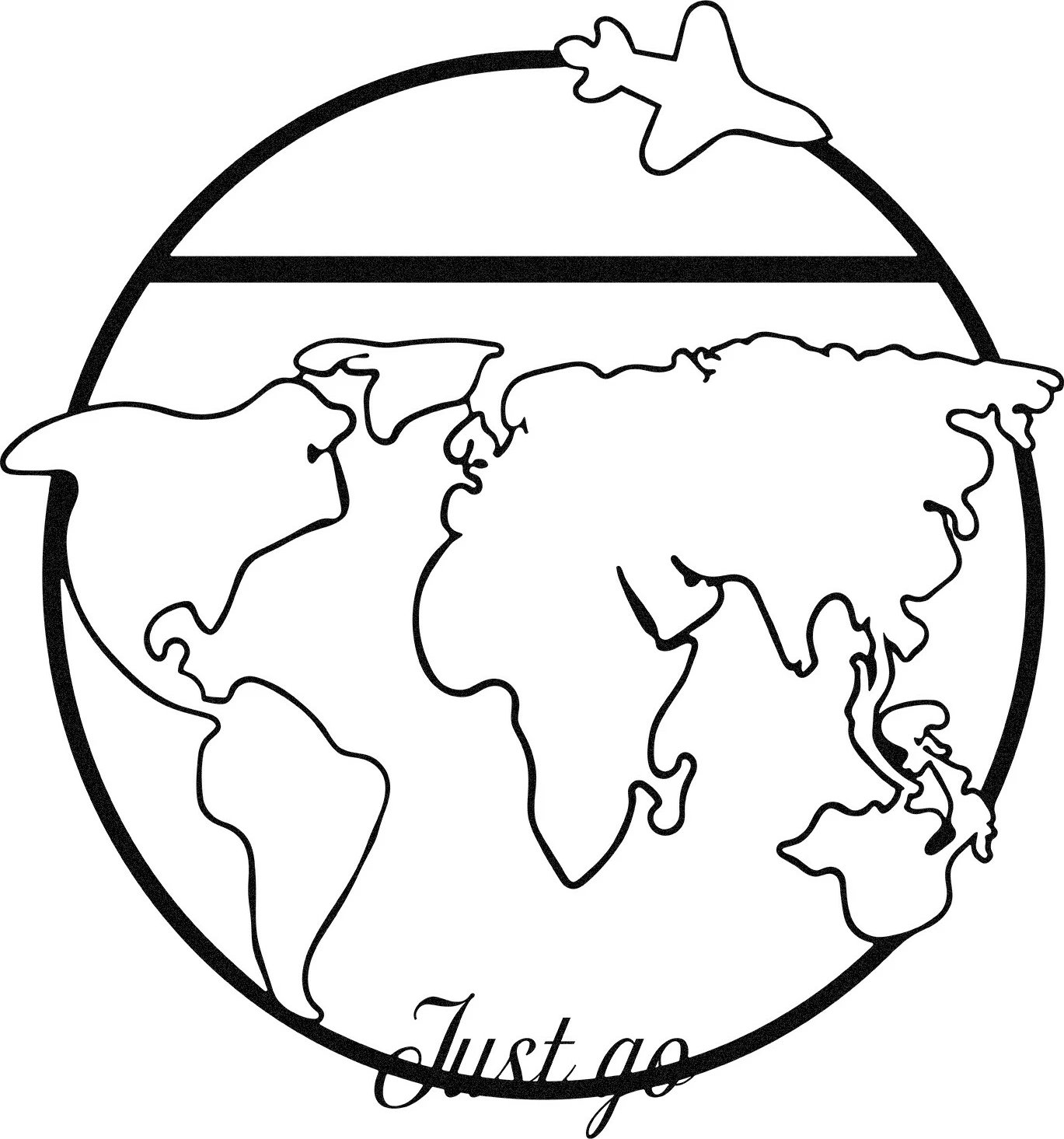 Aksesor dekorativ metalik për mur, Wallity, Just go, ngjyrë e zezë, 49x52cm