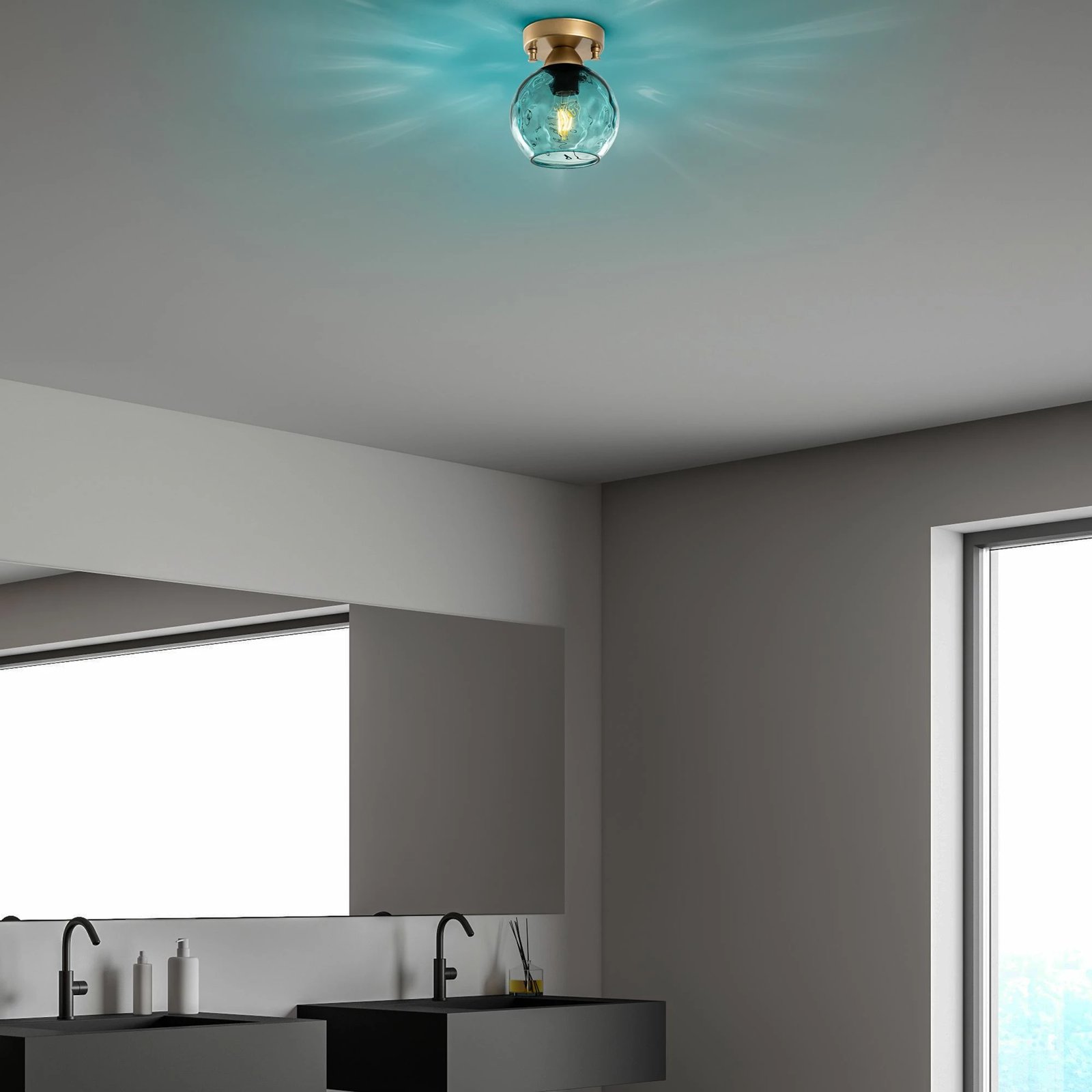 Llambë tavani Opviq Benek, blu e zezë, 15x15x18cm