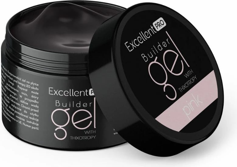 Xhel ndërtues për thonj për femra Excellent PRO Builder Gel With Thixotropy Pink Clear, 15g