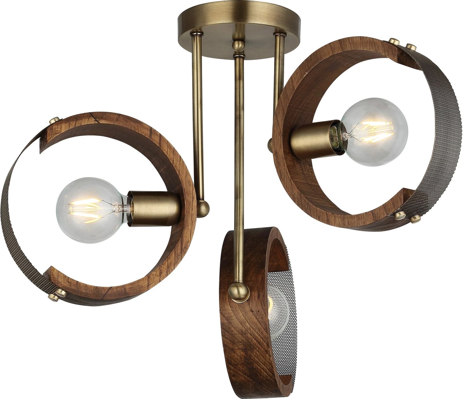 Llambë tavani Opviq, Manya - 52-13, metal dhe dru, ngjyrë antike