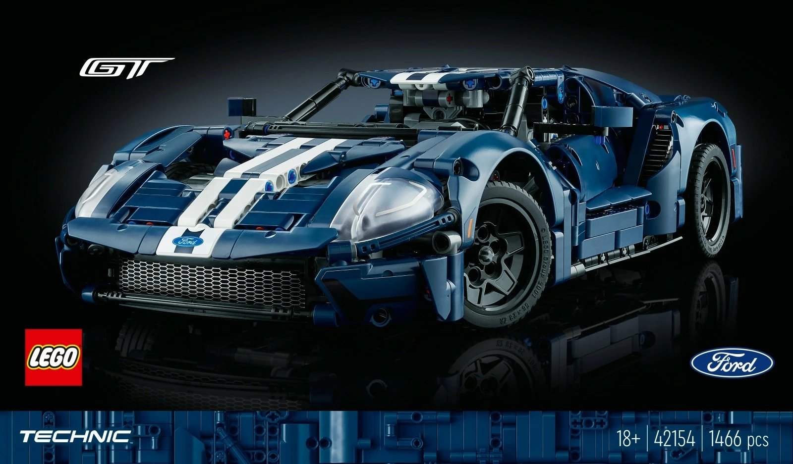 Set ndërtimi LEGO Technic Ford GT 42154, 1466 pjesë, Blu