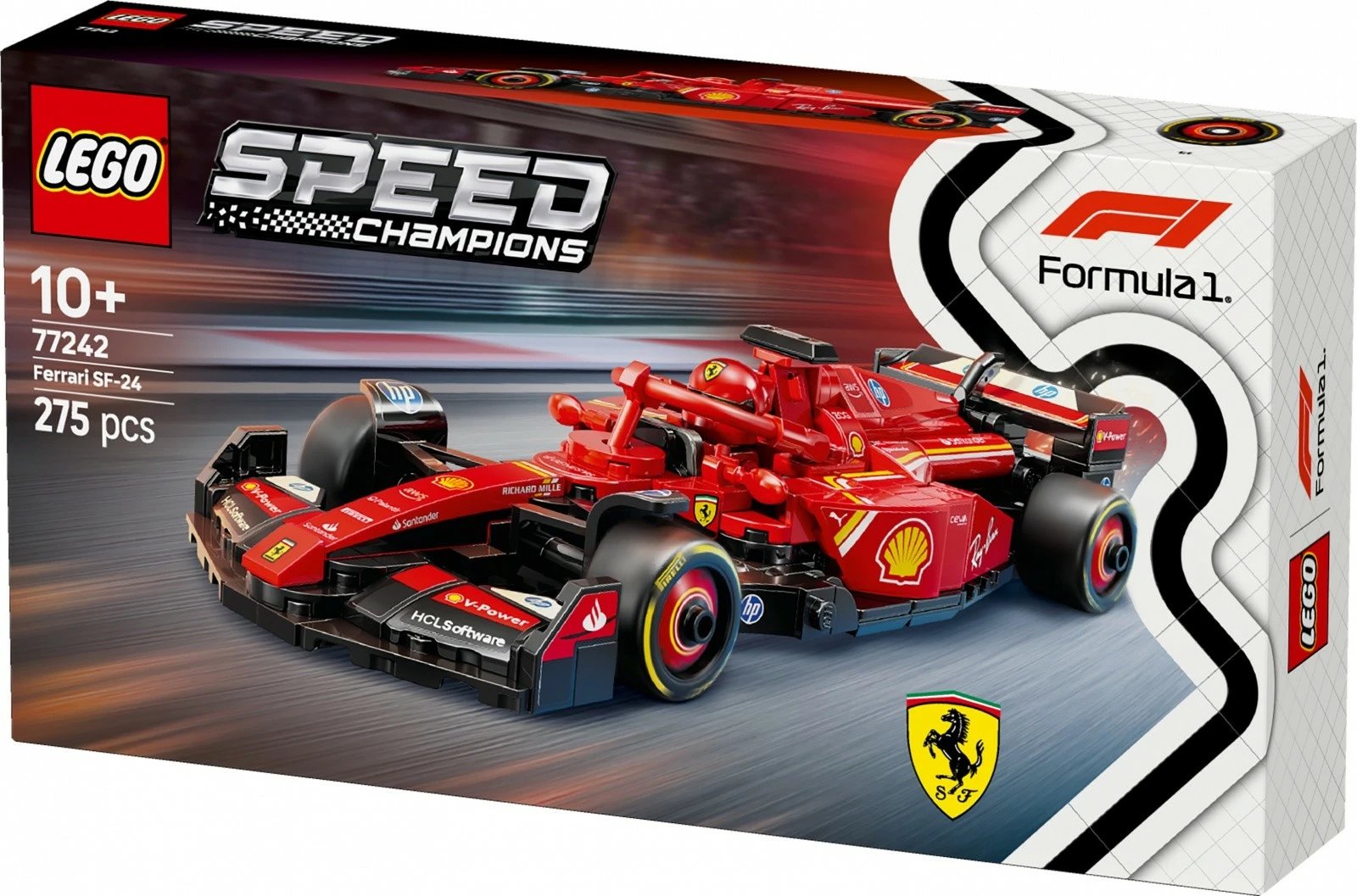 Set LEGO Speed Champions Ferrari SF-24 F1 Car 77242, 275 pjesë, i kuq
