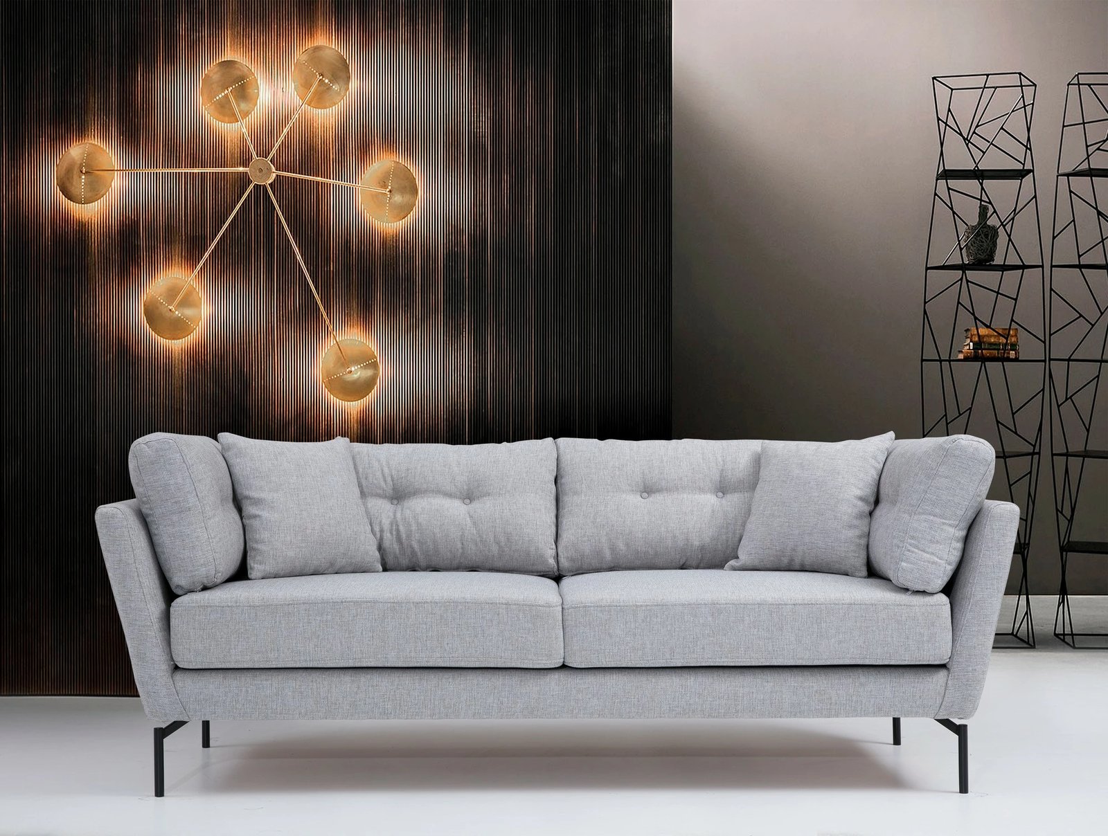 Divan treshe Atelier del Sofa, Mapa 3 vendësh, ngjyrë gri