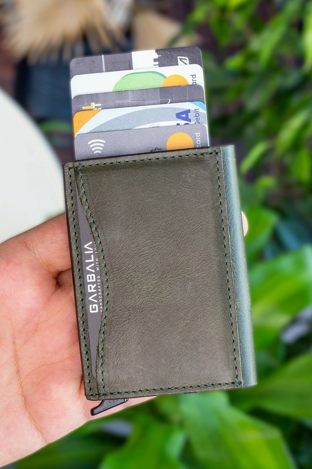 Mbajtës kartelash Zoozie Bags, ngjyrë e gjelbër, Smokey