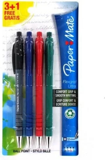 Set lapsash PaperMate FlexGrip Ultra 3+1, klip, 4 ngjyra, medium
