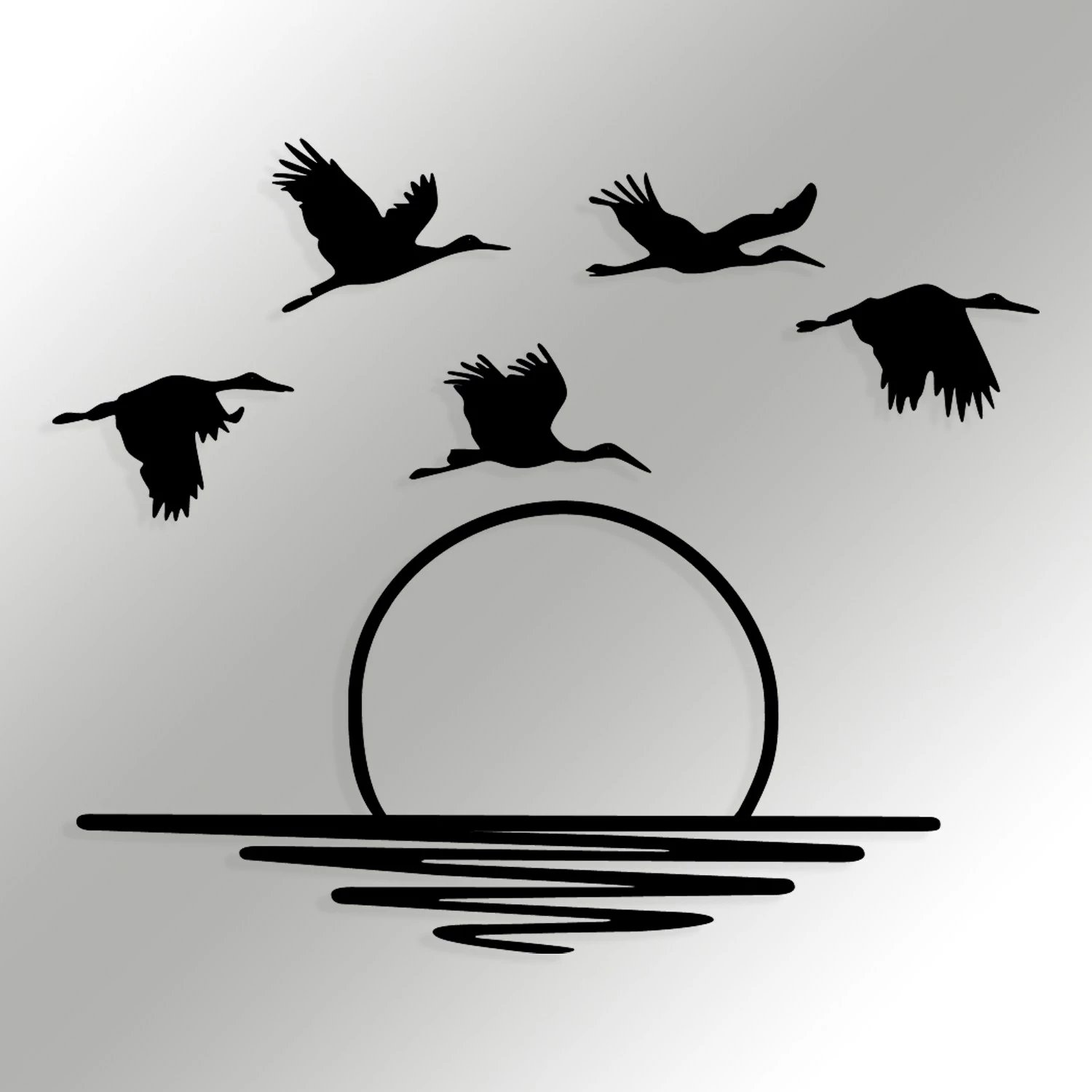 Aksesor dekorativ metalik për mur Wallity, Vavi, ngjyrë e zezë, 68.5x36cm