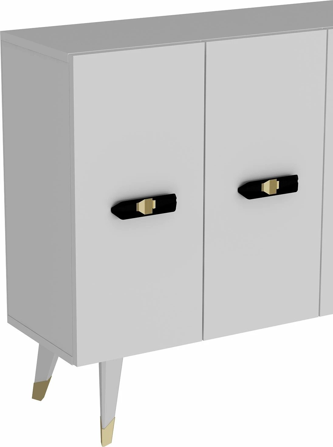 Konsol Skye Decor, Quart V, e bardhë me të artë