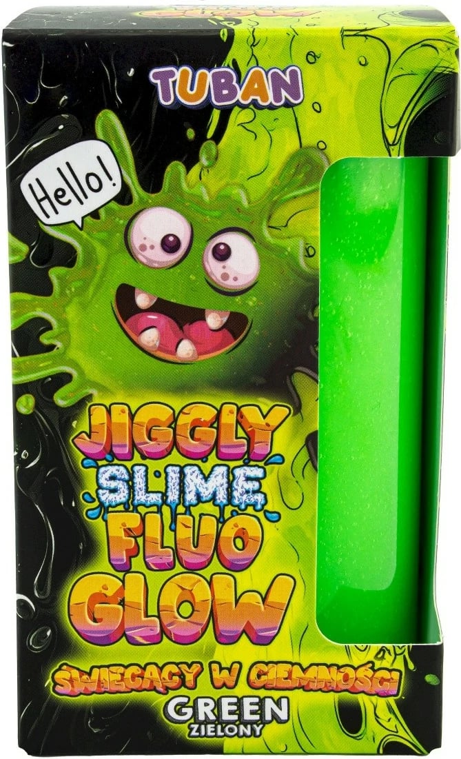 Slime Jiggly Fluo Glow TUBAN, 430g, gjelbër
