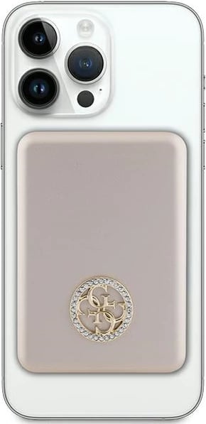 Powerbank Guess 4G Strassed Metal Logo MagSafe, 5000mAh, 15W, Ari