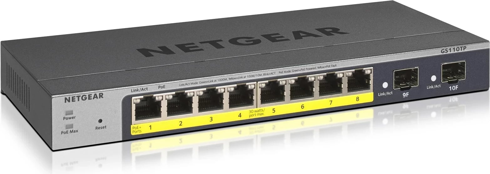 Switch NETGEAR GS110TP Managed L2/L3/L4 Gigabit Ethernet PoE Gri
